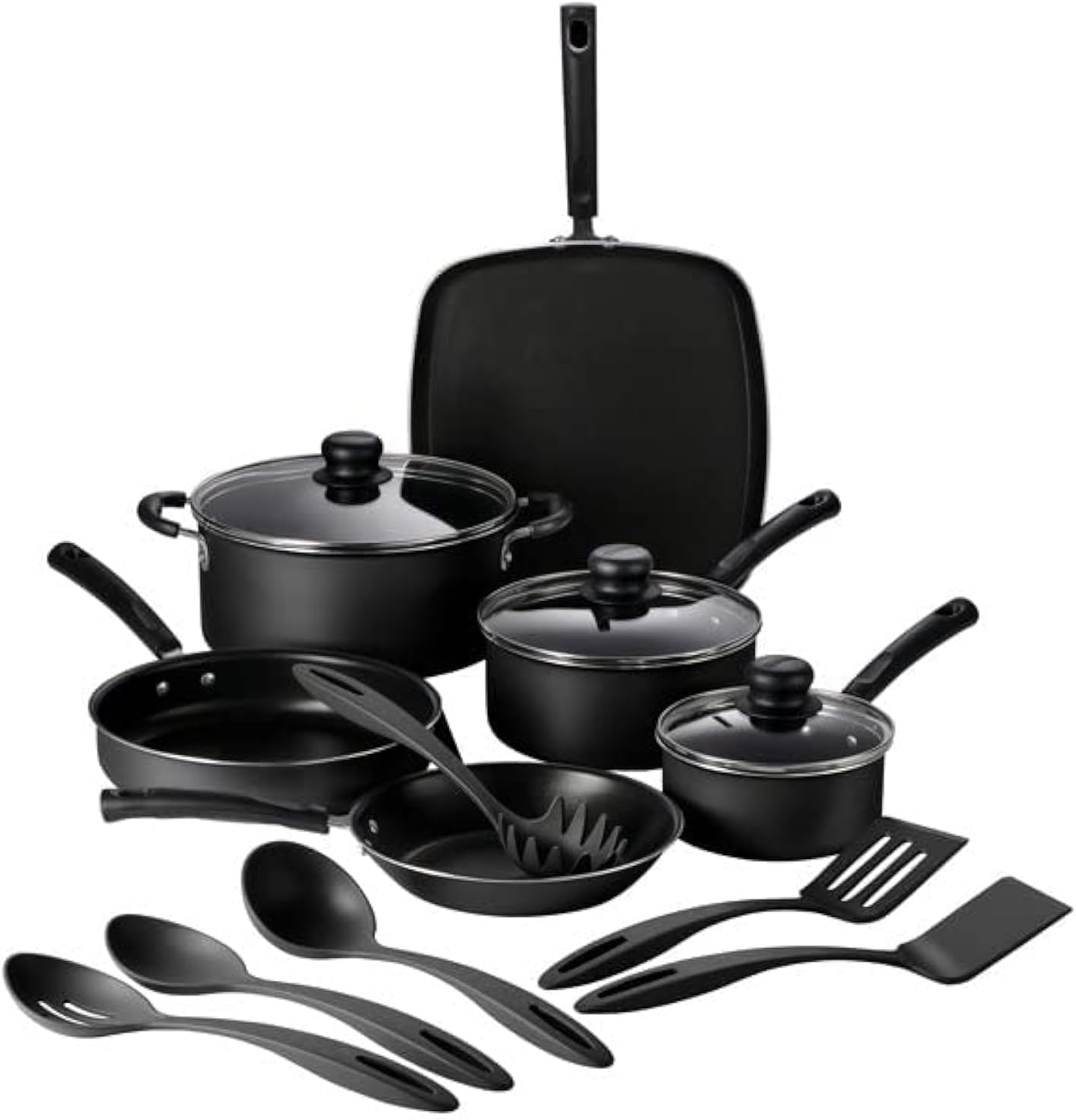 Tramontina 15-Piece Nonstick Aluminum Cookware Set with Lids