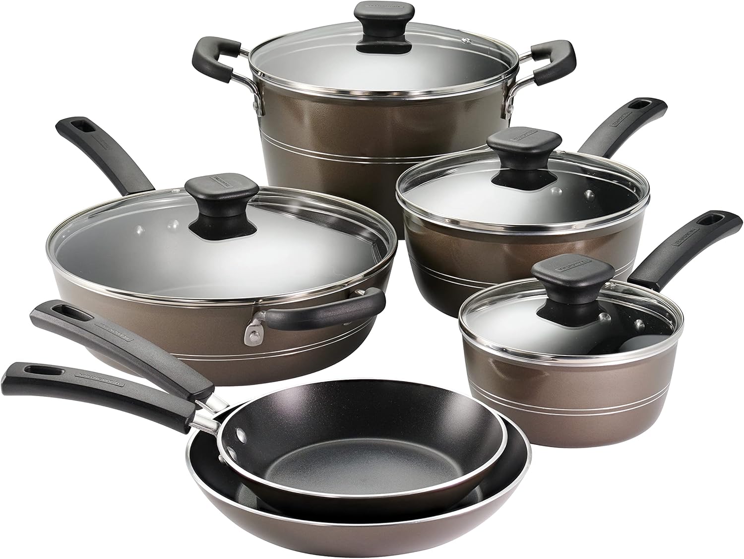 Tramontina Sicilia 10-Piece Nonstick Cookware Set (Hazelnut)