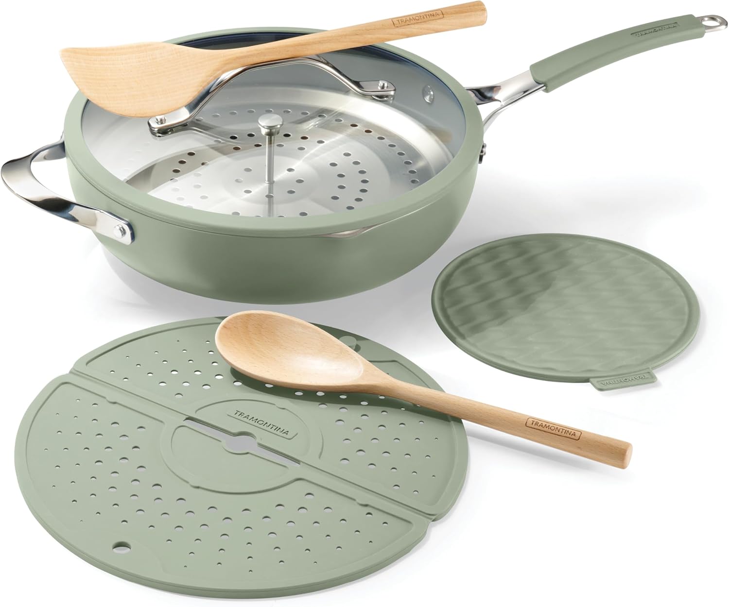 Tramontina Vue 5-Qt All-in-One Ceramic Non-Stick Cooking Pan